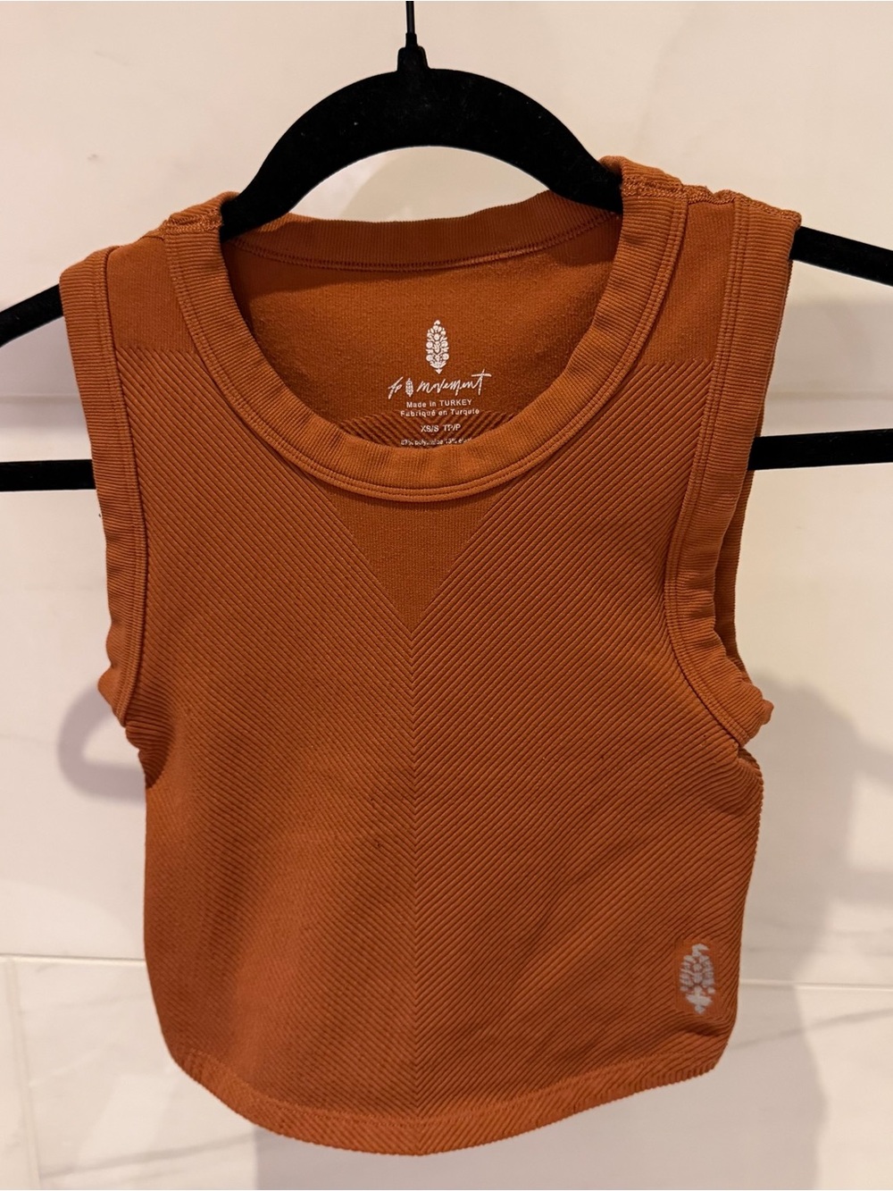 Free People Movement Brown Orange Tank Top Cropped Tight Women’s XS/S Workout